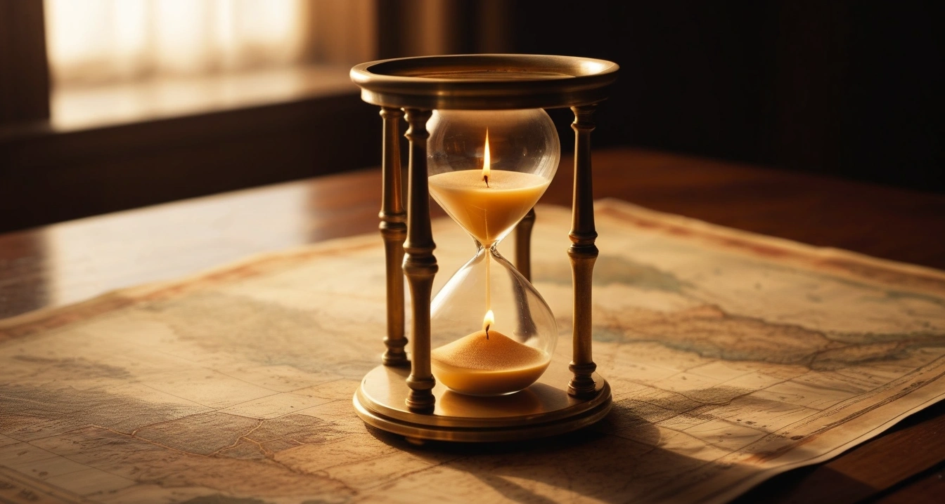 concept of an antique brass resting on a 1