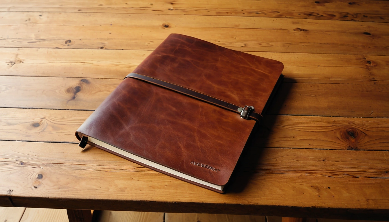 2025 a blank leather portfolio on 3
