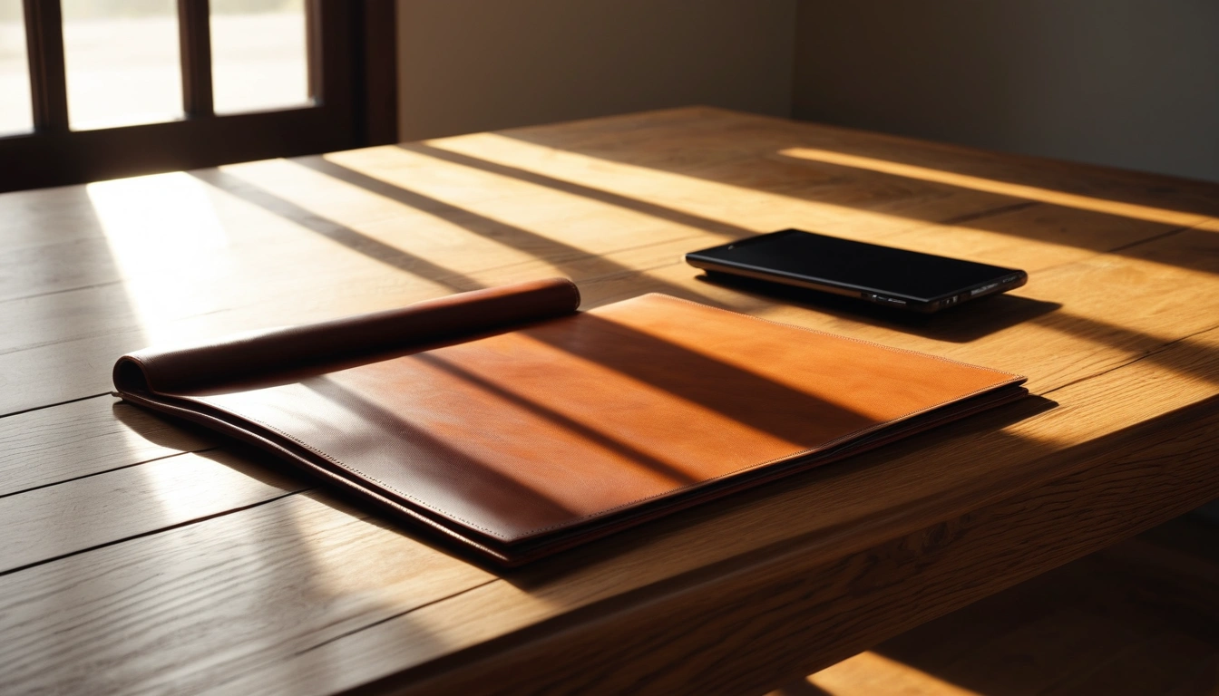 2025 leather portfolio resting on 3