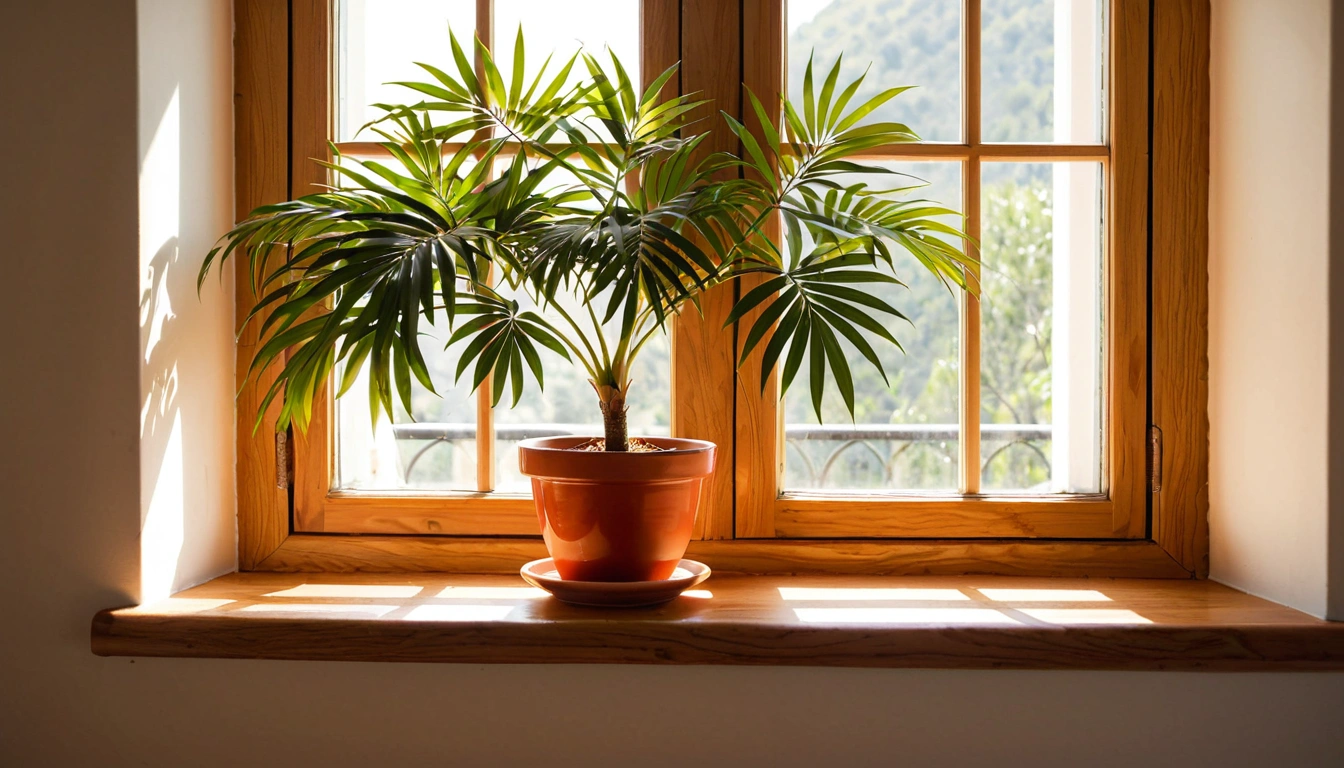 8 10 a sunlit indoor plant by a w 3