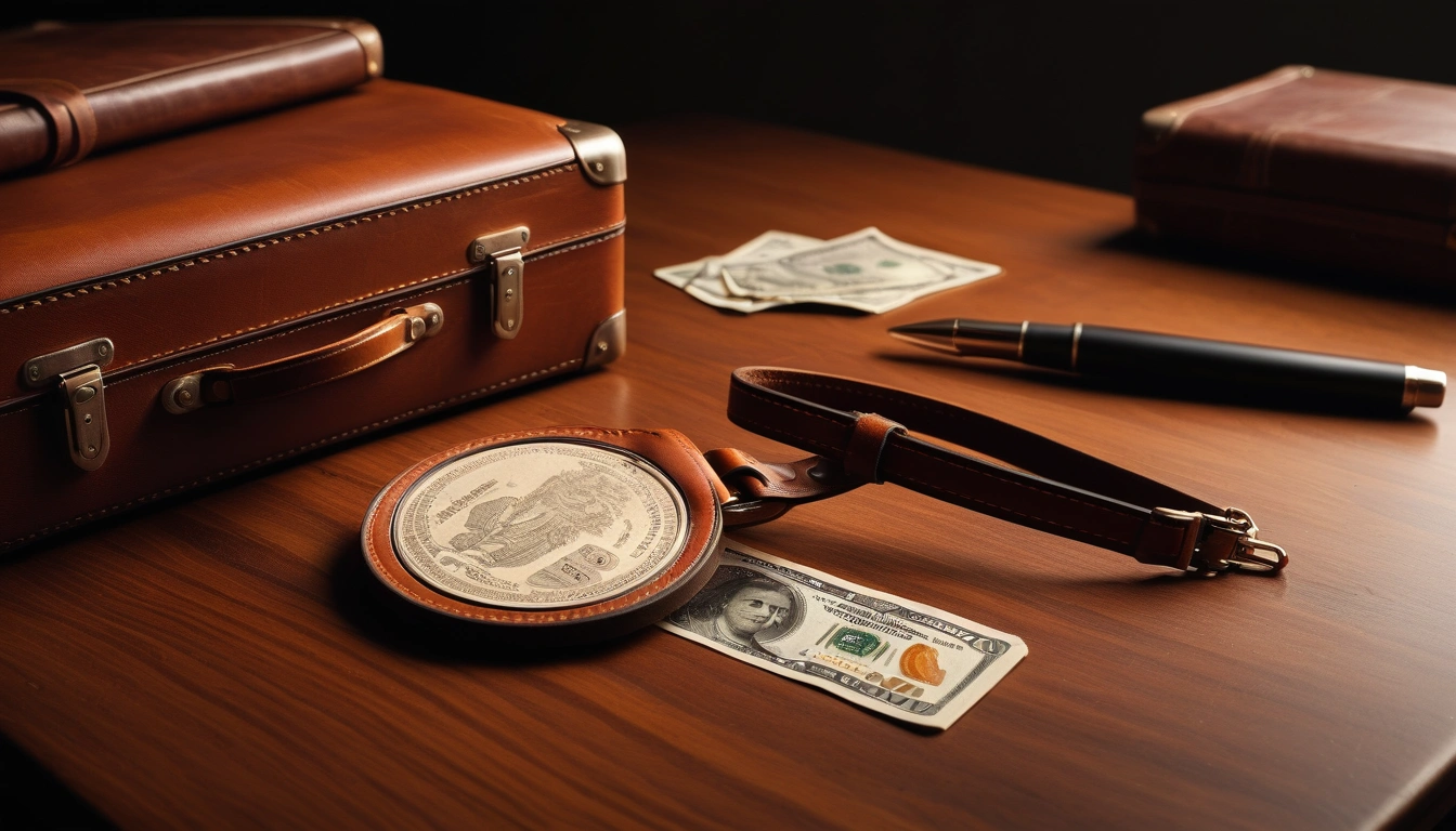a vintage leather empty leather luggage 3