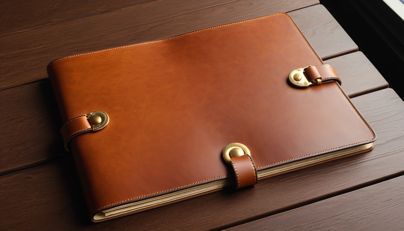 capital gain leather portfolio with golde 3