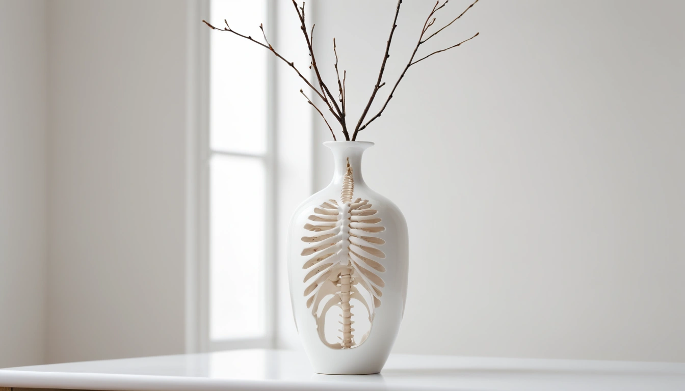 concept of minimalist ceramic vase with 3 20