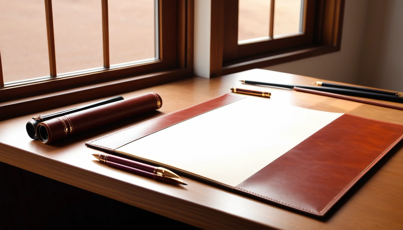 debt adjustm leather portfolio with metal 3