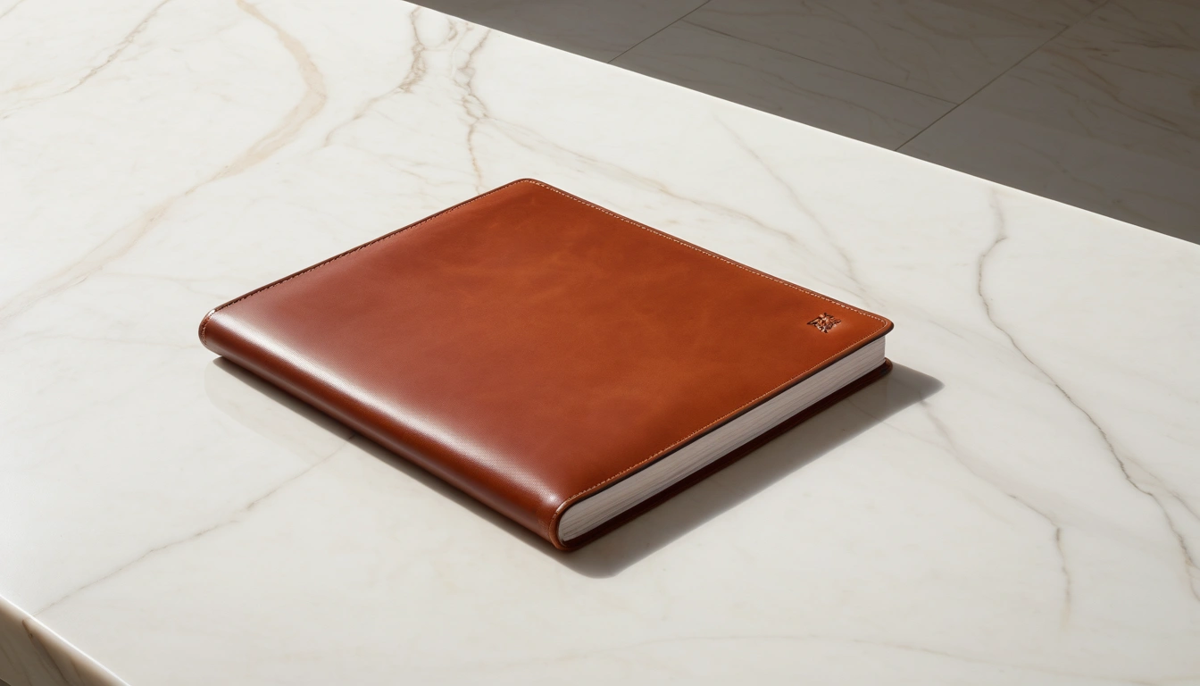 isa account leather portfolio resting on 3