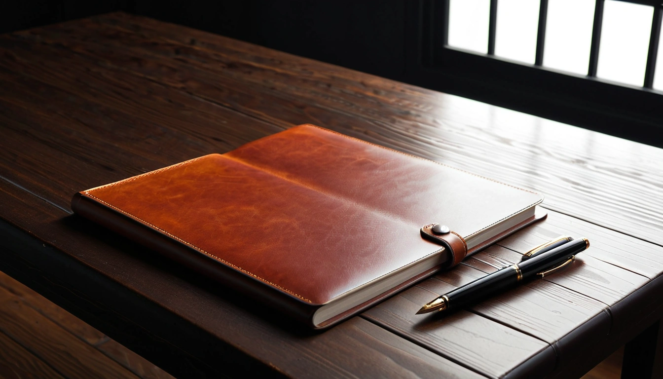 kt a blank leather portfolio an 2