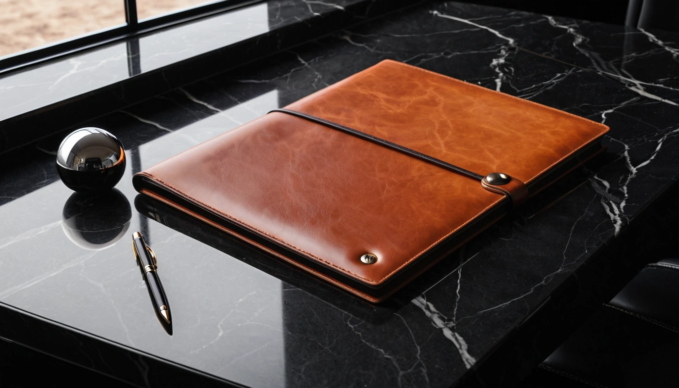 kt a blank leather portfolio an 3
