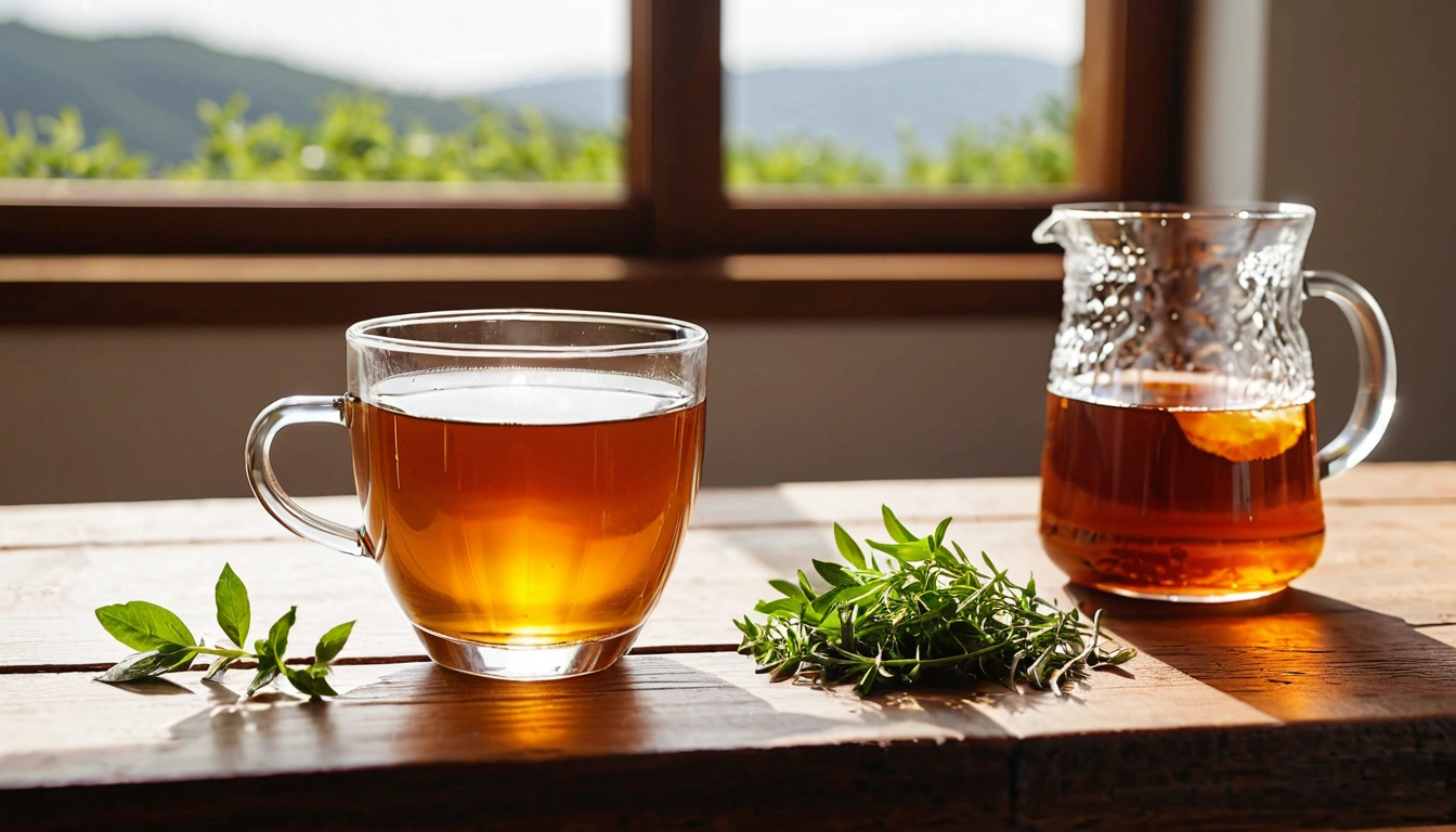 p148 warm herbal tea in a clear g 3