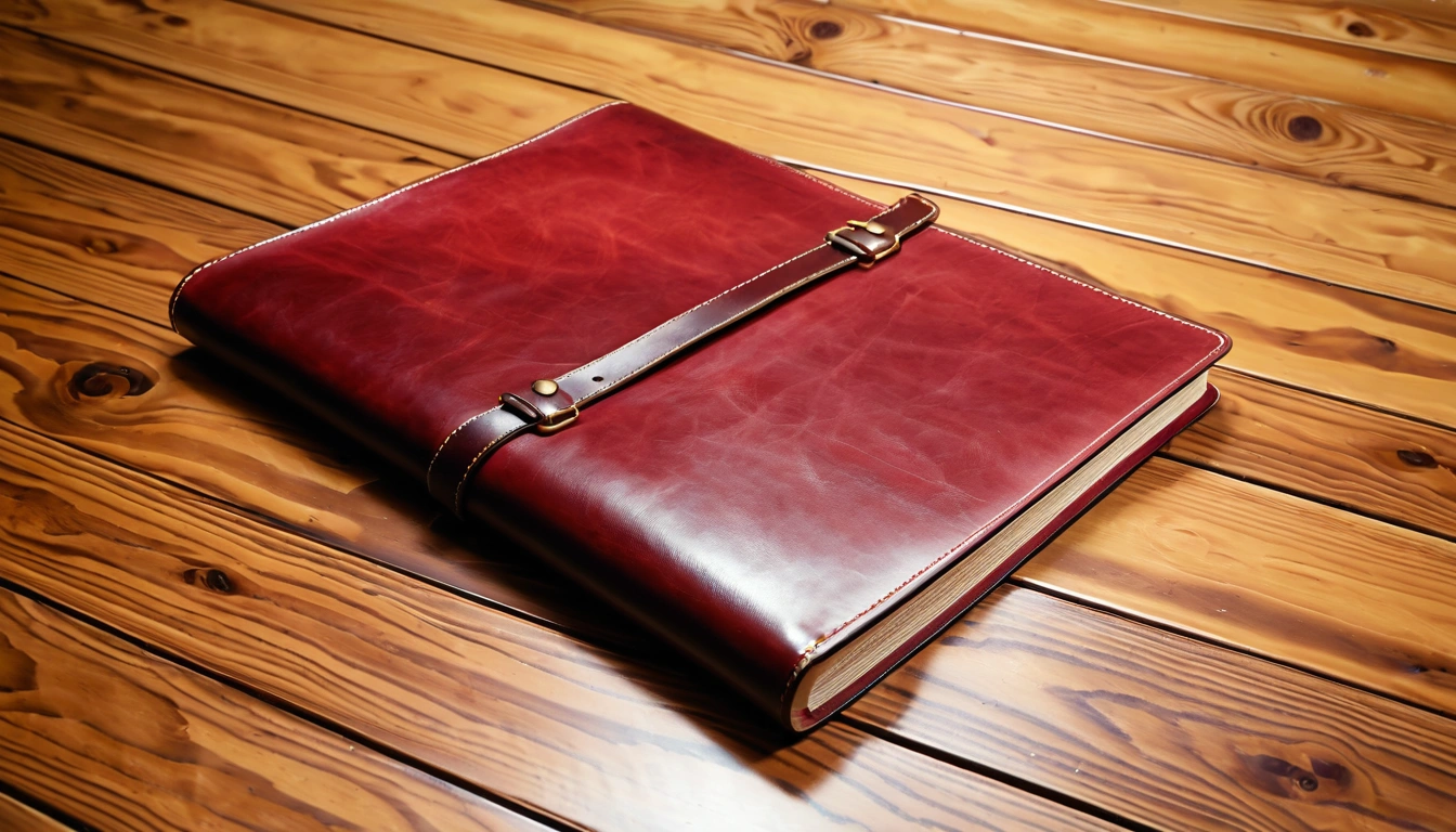 p160 a blank leather portfolio on 2