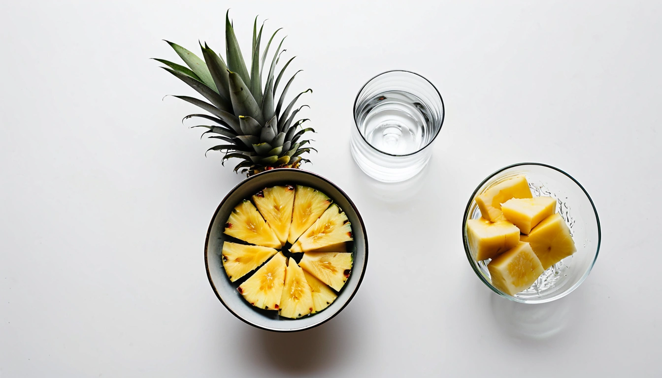 p215 fresh sliced pineapple in a 3