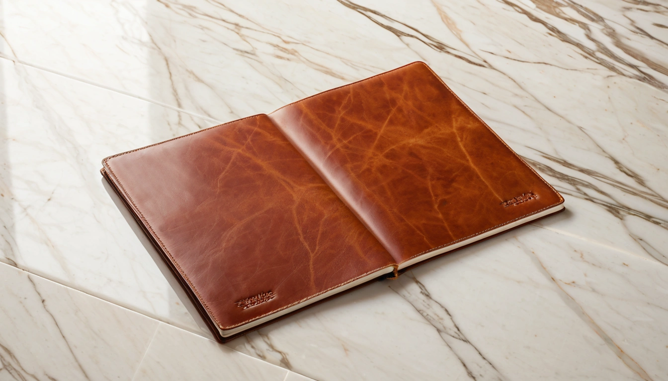 p227 a blank leather portfolio on 2