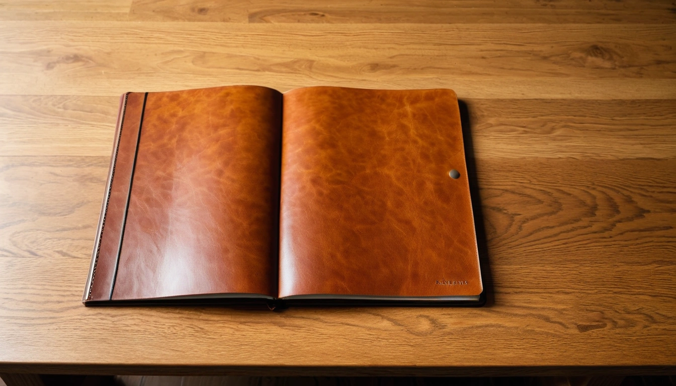 p321 a blank leather portfolio on 2