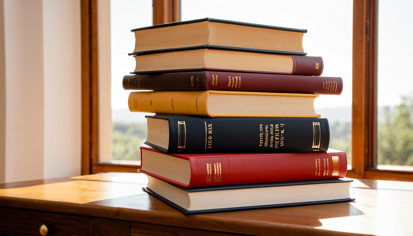 p346 neatly stacked hardcover boo 3