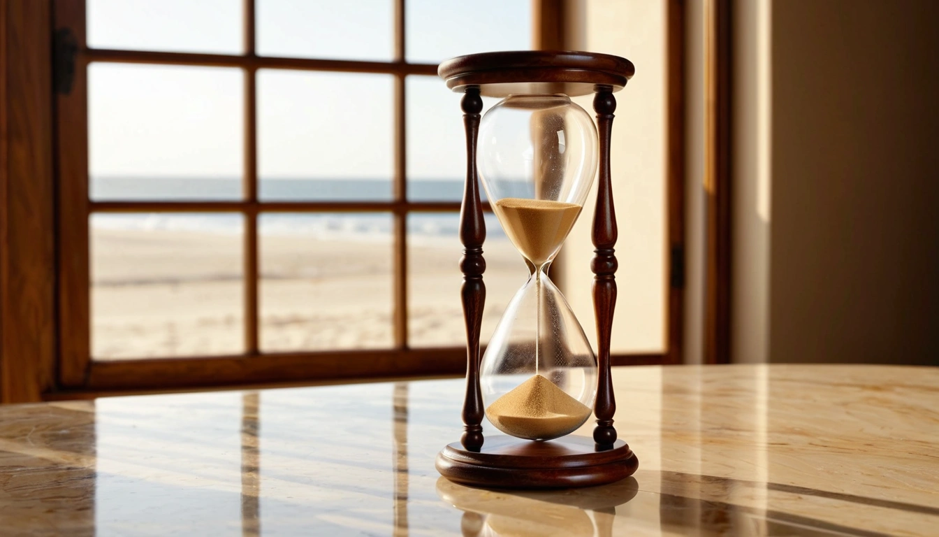 p373 an elegant glass hourglass f 1