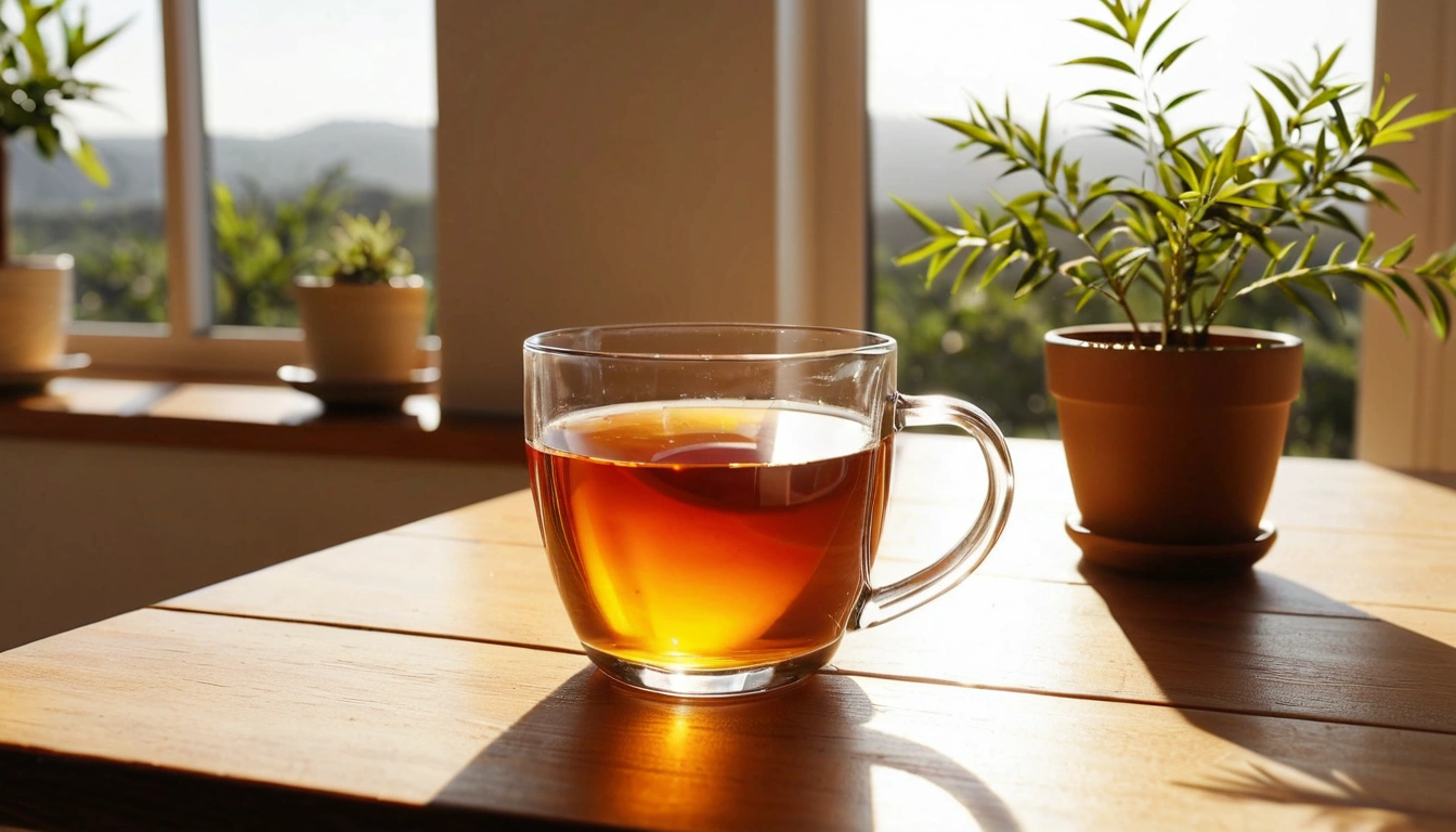 p459 warm herbal tea in a clear g 3
