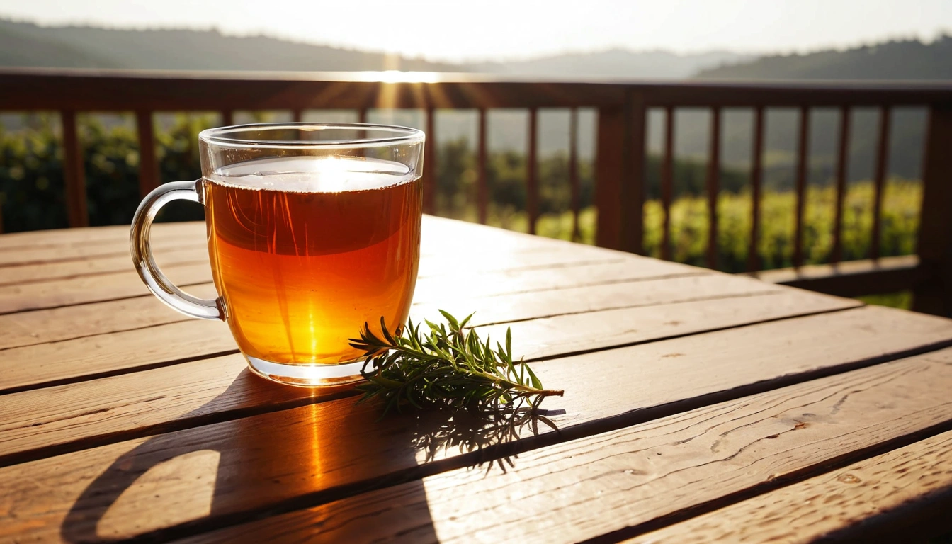 p752 warm herbal tea in a clear g 1