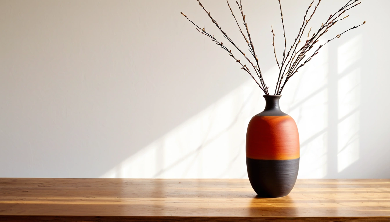 pension deat a minimalist ceramic vase on 3