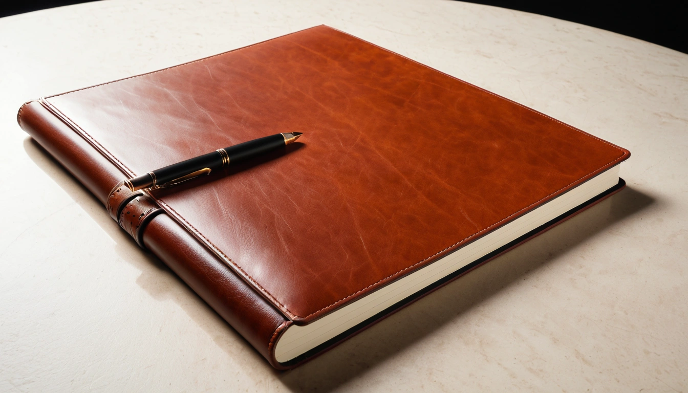 self employe a blank leather portfolio wi 2