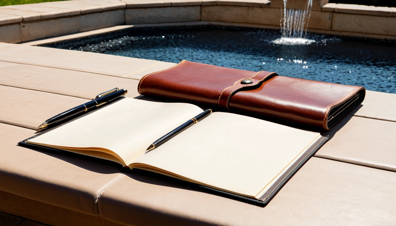 side income a blank leather portfolio wi 2