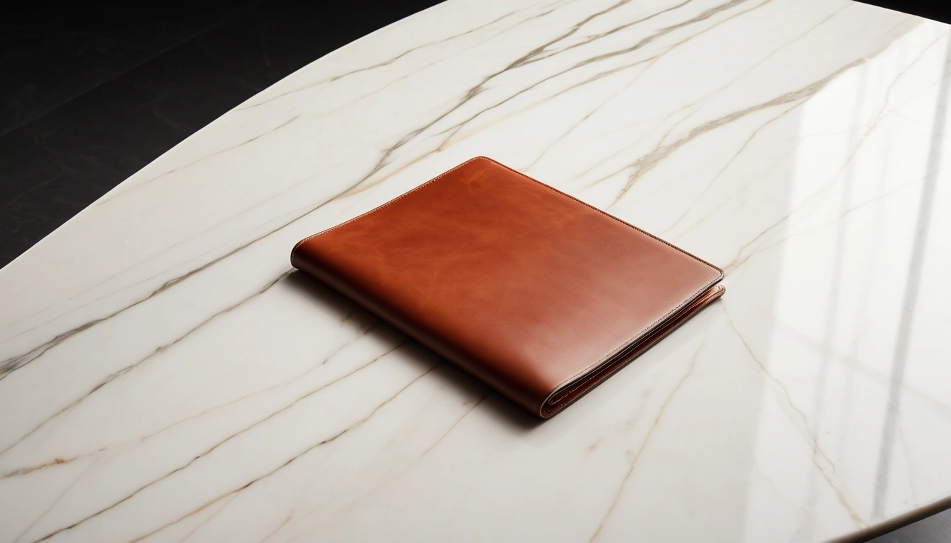 sp500 period leather portfolio resting on 2