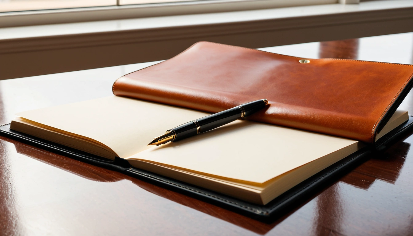stock invest a blank leather portfolio a 1