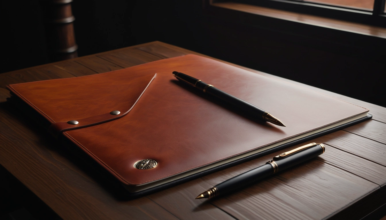 surgery ride leather portfolio with metal 3