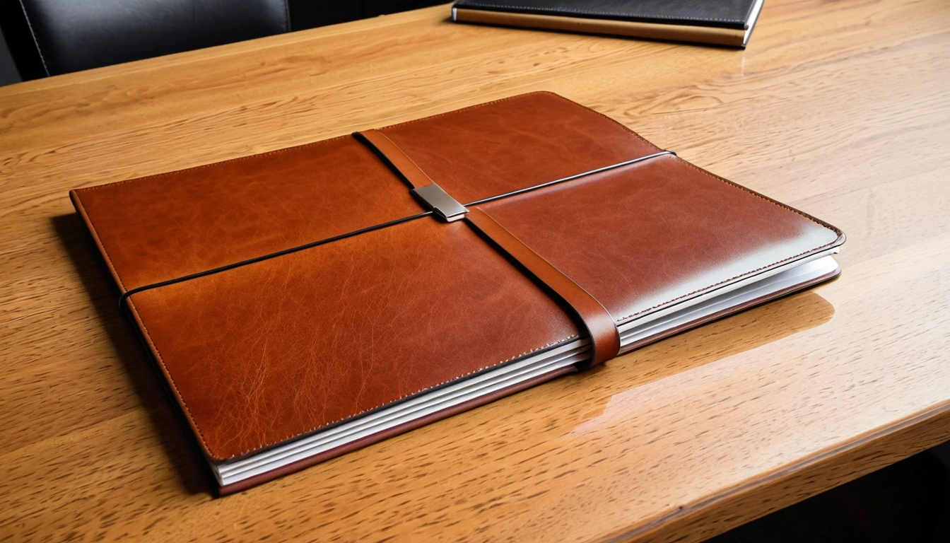 vs a blank leather portfolio an 2