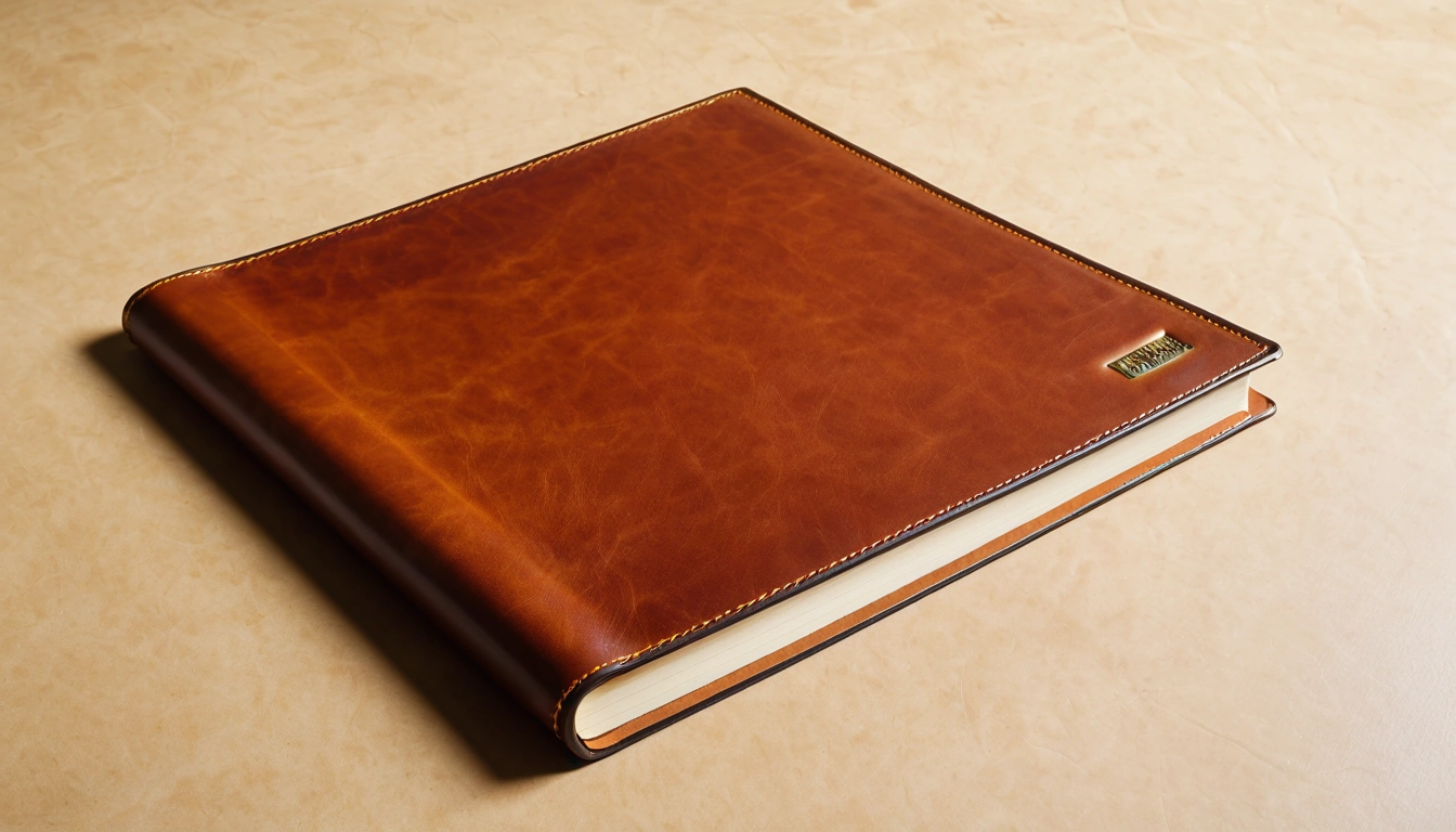 yellow umbre a blank leather portfolio a 2